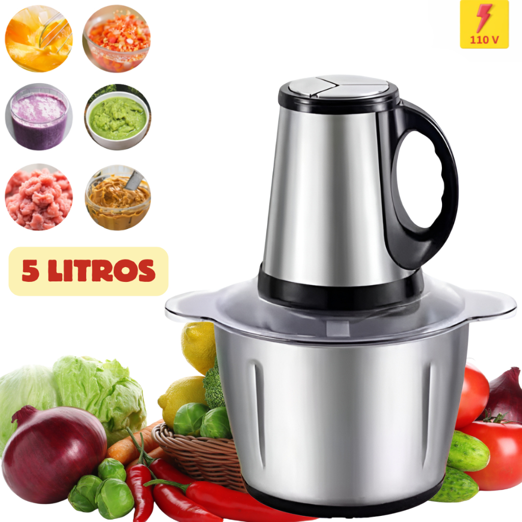 Processador De Alimentos Elétrico Inox 5 litros Multi Moedor