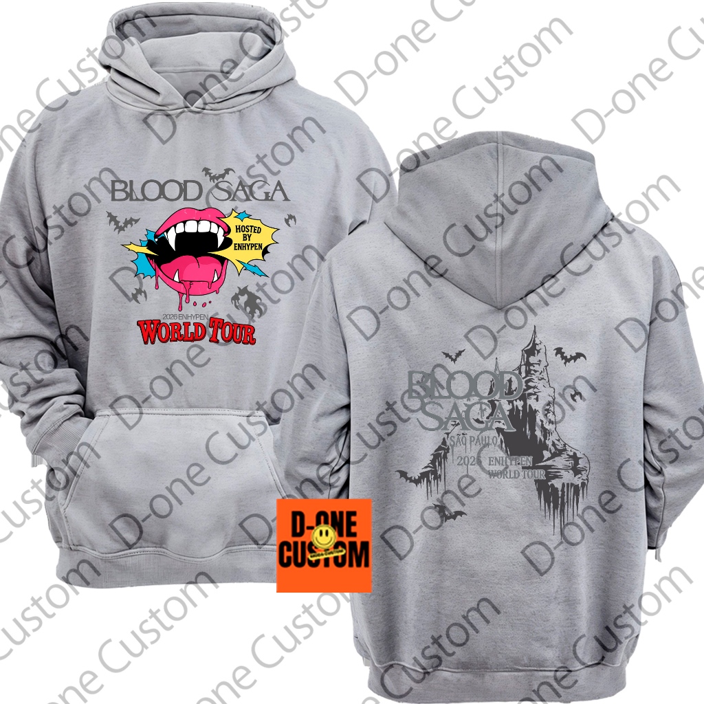 Moletom Estampado Enhypen Blood Saga Tour São Paulo 2026 Exclusivo