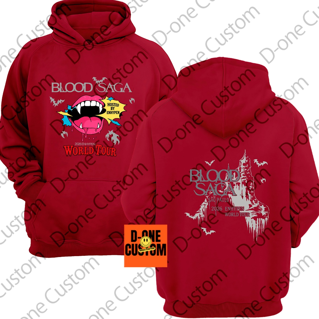 Moletom Estampado Enhypen Blood Saga Tour São Paulo 2026 Exclusivo