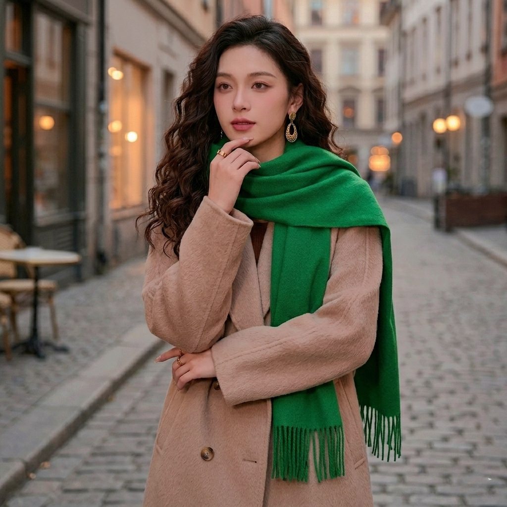 シャガール Cachecol Grosso Quentinho Feminino Pashmina Lenço Moda Xale
