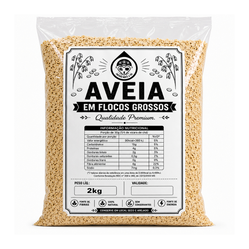 Aveia em Flocos Grossos Premium 2kg | Shopee Brasil