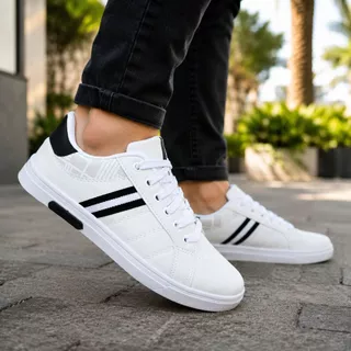 Sapatenis casual branco masculino leve confortavel lançamento2026