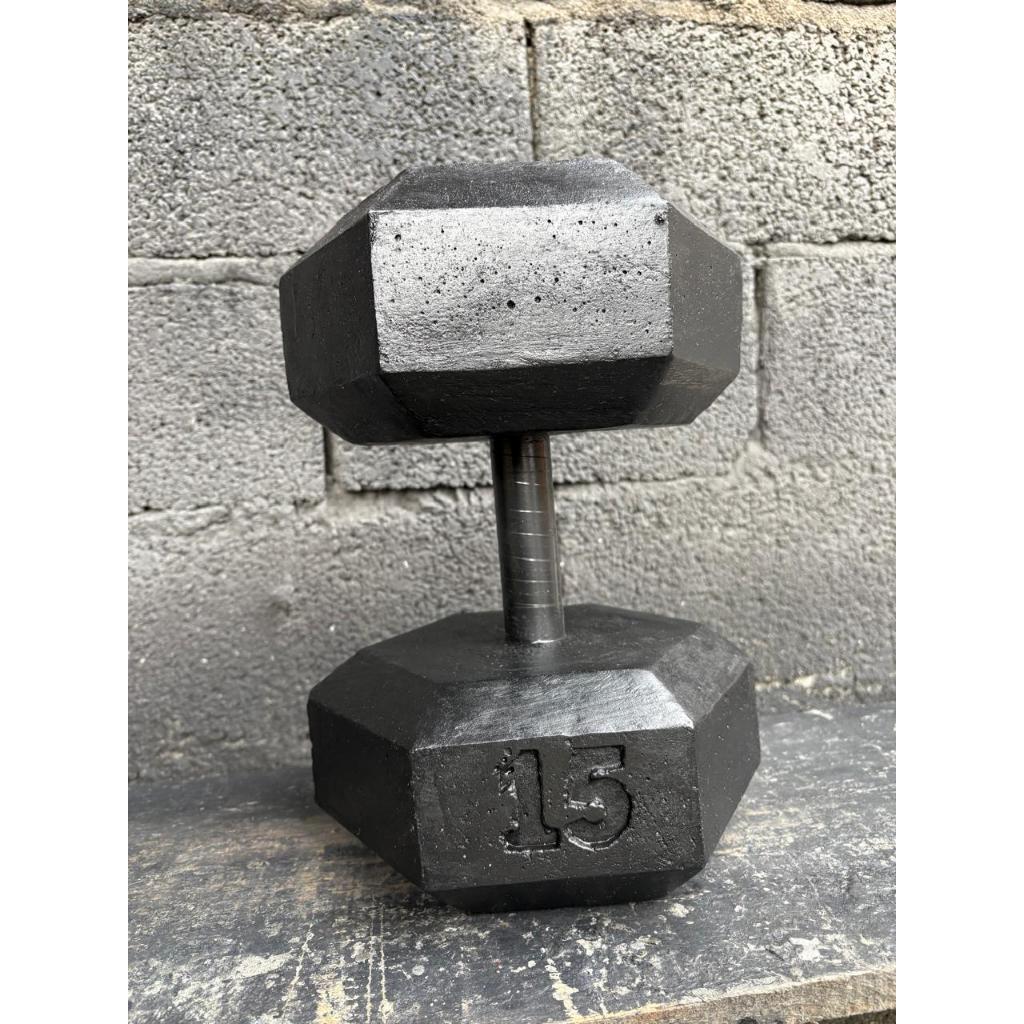 Halter de 15kg Sextavado - Peso de Academia - Halter de Cimento