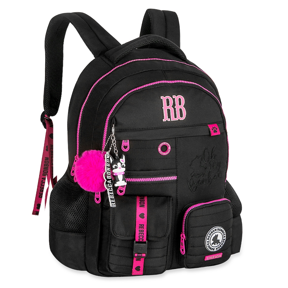 Kit Mochila Espaçosa Rebecca Bonbon Feminina Estojo Amplo