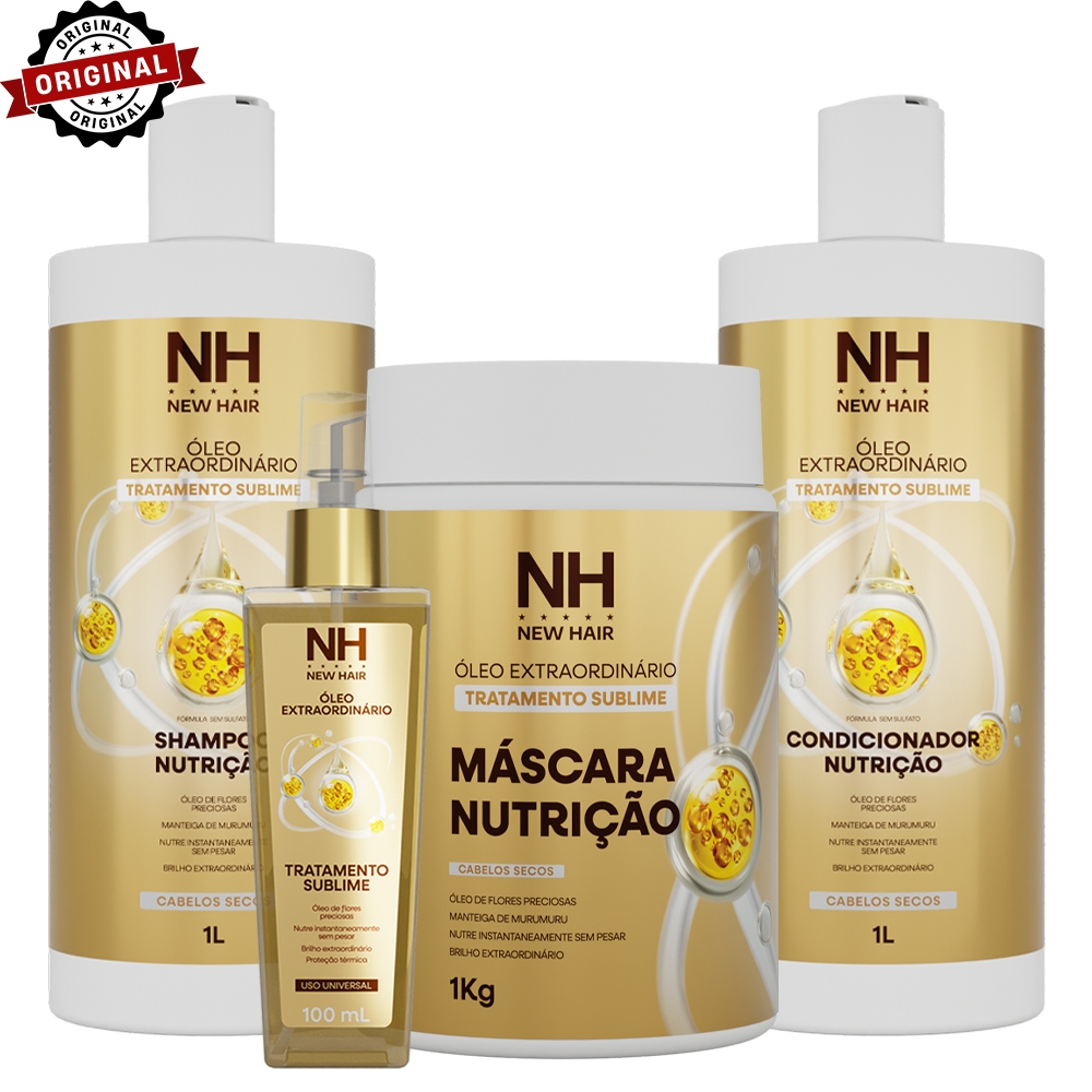 Kit Capilar Óleo Extraordinário NEW HAIR 1L + 100ml