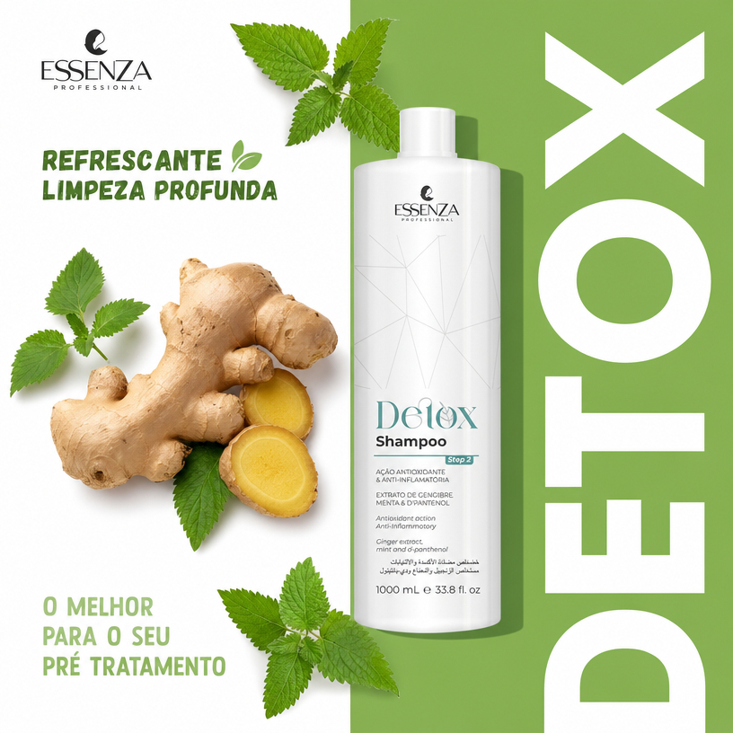 Shampoo Detox Preparador de Tratamentos Limpeza dos Fios Ação