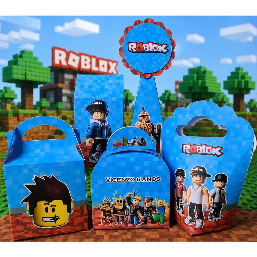 Kit 10 caixinhas personalizadas Roblox- PEGUE E MONTE | Shopee Brasil
