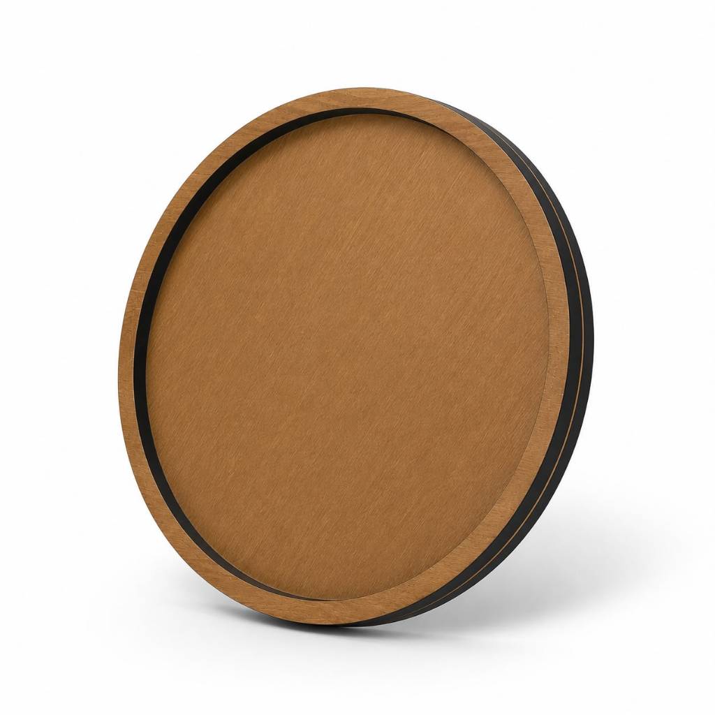 Tábua Gamela Redonda MDF 31x3cm Petisqueira Bandeja para Frios Petiscos Pães Amendoim Churrasco