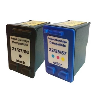 Par Cartucho 21 e 22 Preto e Colorido Compatível HP Deskjet 3920 F380 D1460 F4180