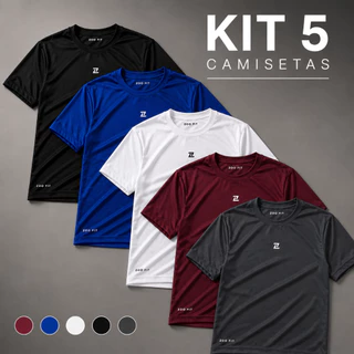 Kit 5 Camisetas Dry Fit Masculina - Casual - Treino - Academia - Esportes - Exercícios - Corrida