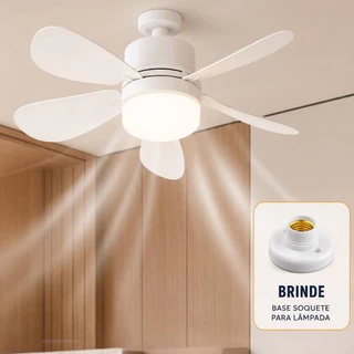 Ventilador de Teto Silencioso com Lâmpada Led Bulbo Bivolt