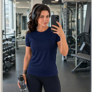 Camiseta Dry Fit Feminina Academia Treino Corrida P ao GG Esportiva Proteção UV Esportes Tecido Furadinho Anti Odor