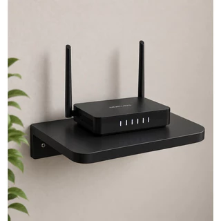 Suporte de Parede para Roteador Modem 24x20cm MDF Branco com Kit de Instalação