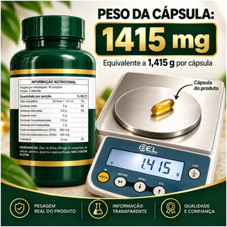 Ômega 3 1400mg 120 Cápsulas 660mg EPA 440mg DHA Alta Concentração Suplemento Equity Nutrition