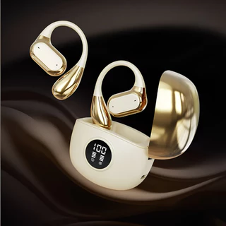 Fone de Ouvido Sem Fio TWS Q17 Open-Ear Condução Aérea Bluetooth 5.4 com Display LED e Controle Touch