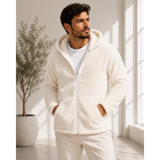 Casaco TEDDY Com Zíper Masculino/ PELUCIADO