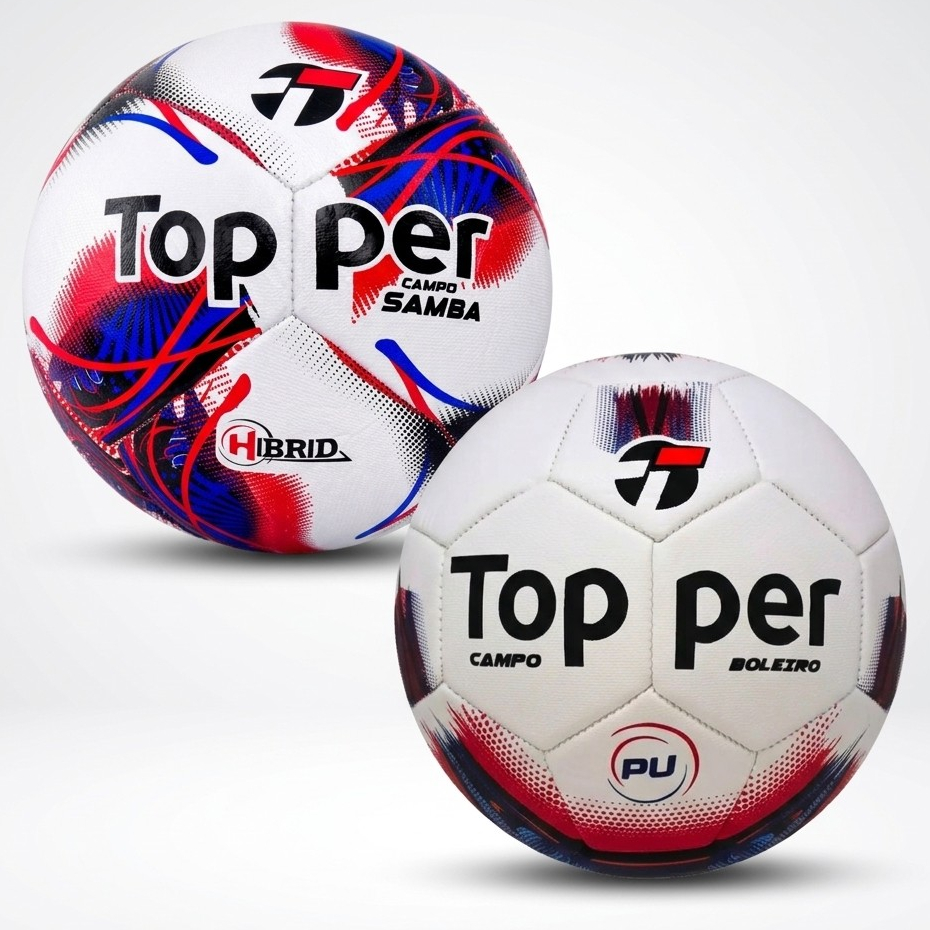 Bola Futebol Topper Oficial Campo Hibrid COSTURADA – Performance, Precisão e Durabilidade Premium