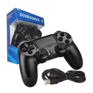 Controle USB Com Fio Estilo DualShock 4 para PS4, PC e Notebook | Gamepad Ergonômico com Vibração e Cabo Incluso