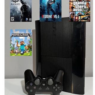 PlayStation 3 super slim desbloqueado com controle + 10 jogos baixados + loja de jogos Sony desbloqueado
