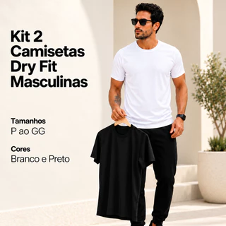 KIT 2 Camisetas Dry Fit Masculinas Esportivas Academia Treino