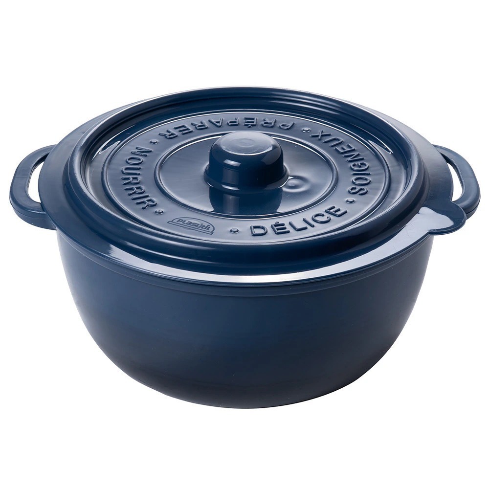 Pote Hermético Panelinha Supreme 950ml Azul Plasútil Mini Caçarola com Tampa