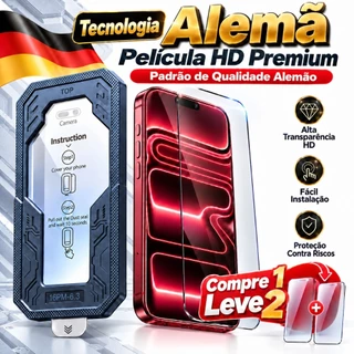 Película de Vidro HD para iPhone com Aplicador Antipoeira–Instalação Fácil e sem Bolhas, 11 12 13 14 15 17 16 18 Pro Max