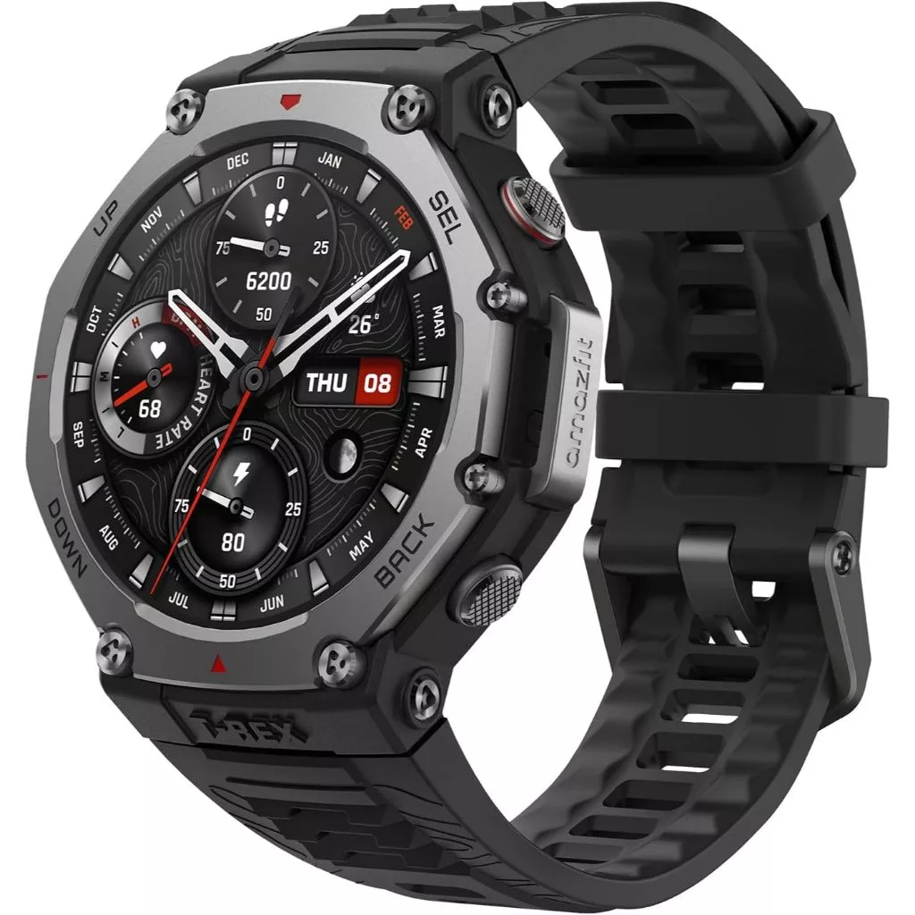 Smartwatch Original Amazfit T-Rex 3 Militar 48mm 2000nits GPS Dual Band Mapas Offline Bateria 3 Semanas 170 Esportes