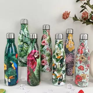 Garrafa Térmica Aço Inox Estampada Floral 500ml Academia Fitness 060