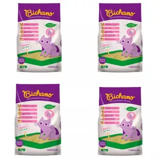 Kit 04 Unidades Areia Biodegradável Bichano Para Gatos Grãos Finos 16kg Manada Milho e Mandioca Gato em Oferta na Shopee