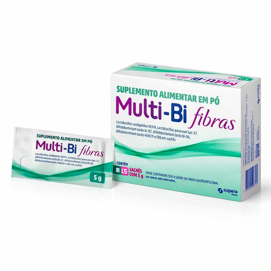 Multi Bi Fibras 15 Sachês Suplemento de Fibras Prebióticas Auxilia ...