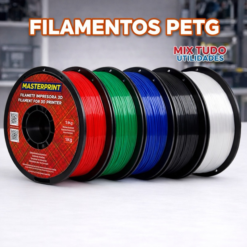 Filamento PETG Impressora 3D 1.75mm 1Kg Masterprint Alta Qualidade ...