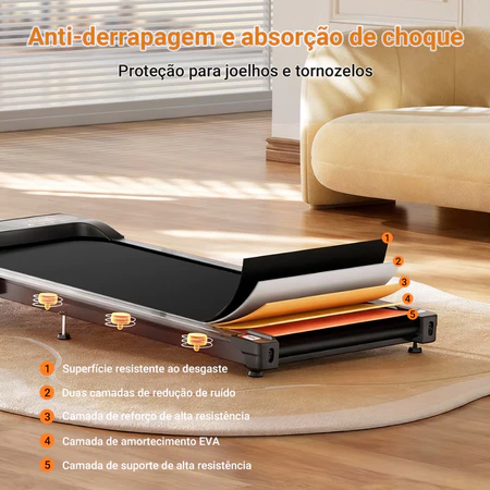 Esteira de Caminhada Mini Dobrável Multifuncional para Casa Treadmill Fitness