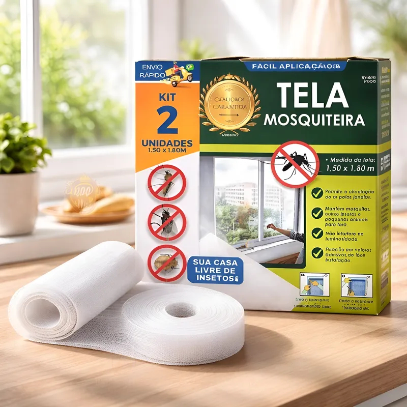 Tela Mosquiteira Com Velcro Para Janelas Proteção Contra Mosquitos e ...