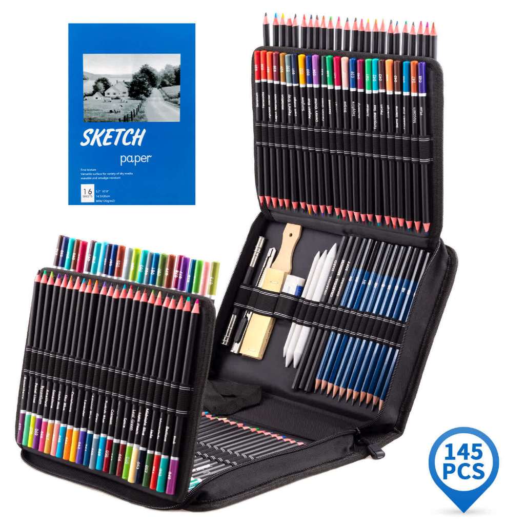 Estojo de Lápis De Desenho Arte Profissional 35 71 96 Peças - Kit de ...