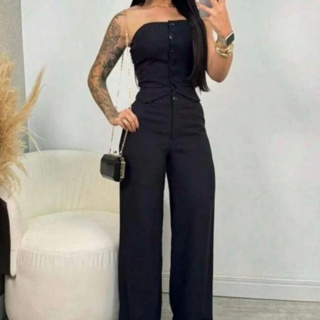 Conjunto Social TOMARA QUE CAIA CALÇA PANTALONA Alfaiataria Feminino