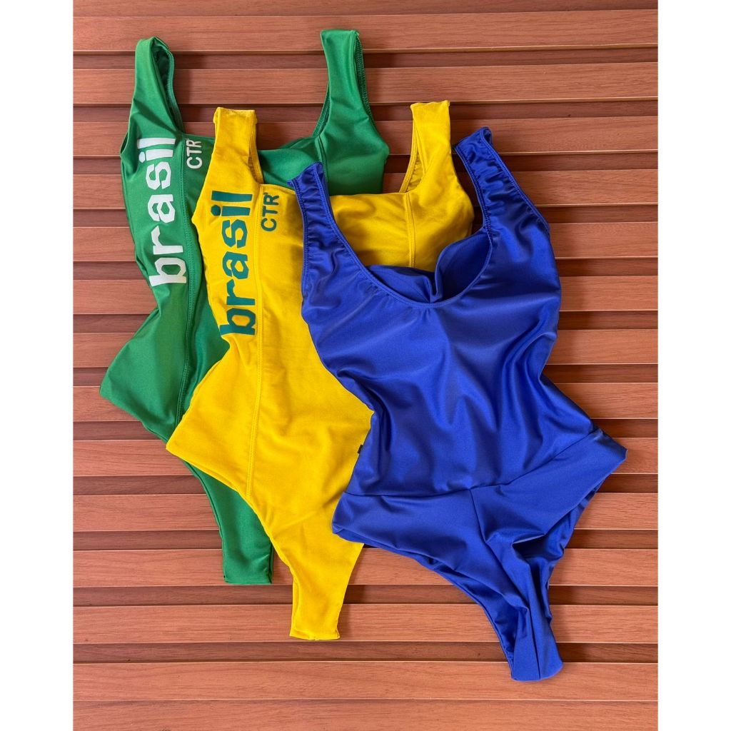 Body Maiô Tendência Moda Praia Casual Blogueira brasil copa do mundo ...