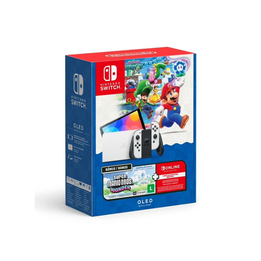 Console Nintendo Switch 32GB com JoyCon Azul e Vermelho Neon V2
