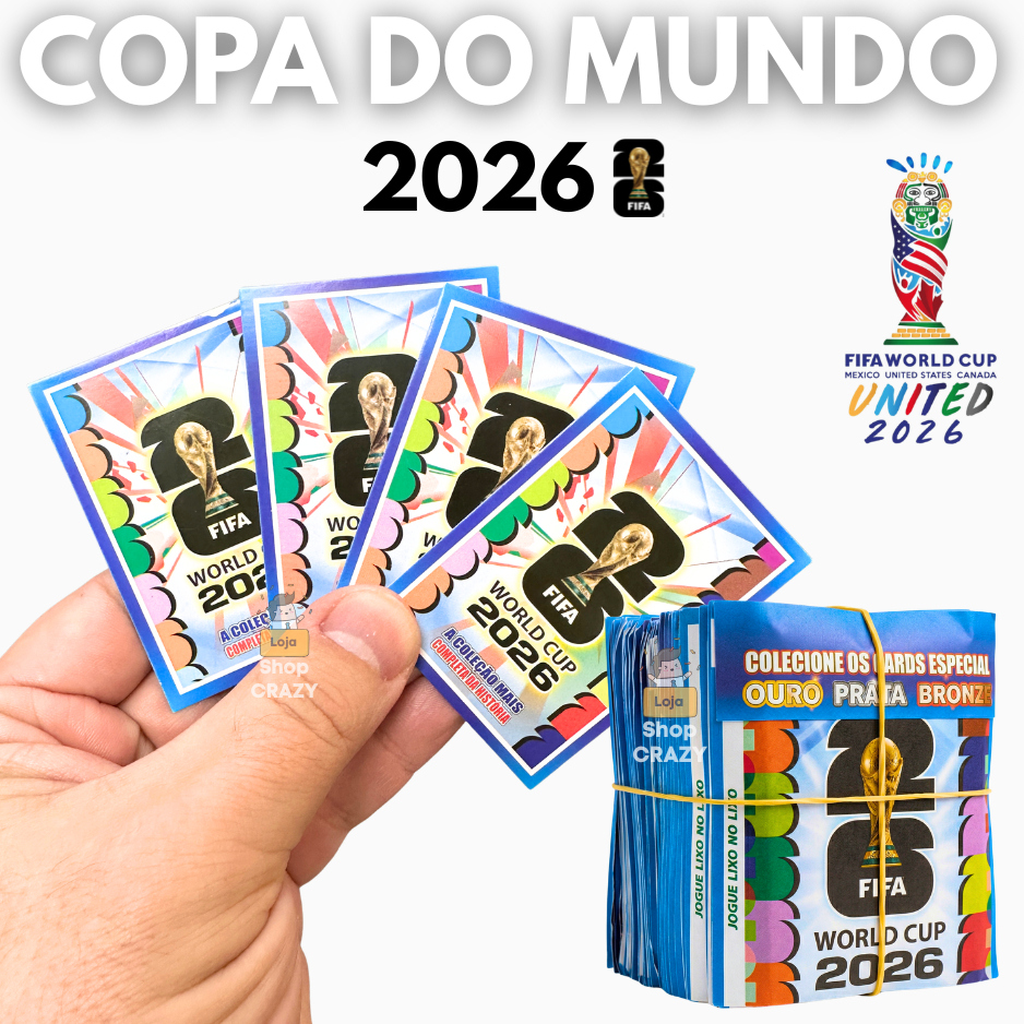 100 Super Cards Futebol Copa do Mundo 2026 Cartas Colecionáveis