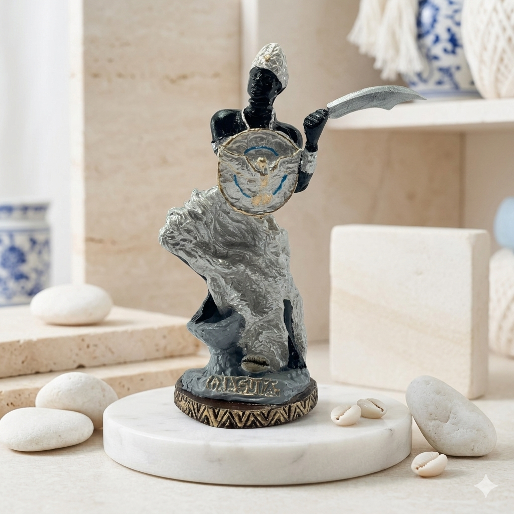 Imagem Orixá Oxaguiã 15cm Resina Estatueta Religiosa Umbanda Candomblé ...