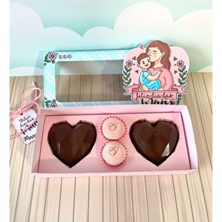 5 Caixa Dia das Mães para 2 Corações Lapidados 65g e 2 Doces Papelaria Personalizada Mimo Brigadeiro em Oferta na Shopee