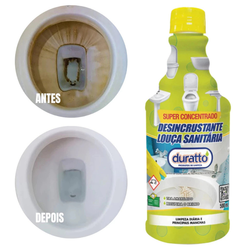 Desincrustrante Louça Sanitária 500ML Duratto Tira Manchas Vasos Pias ...