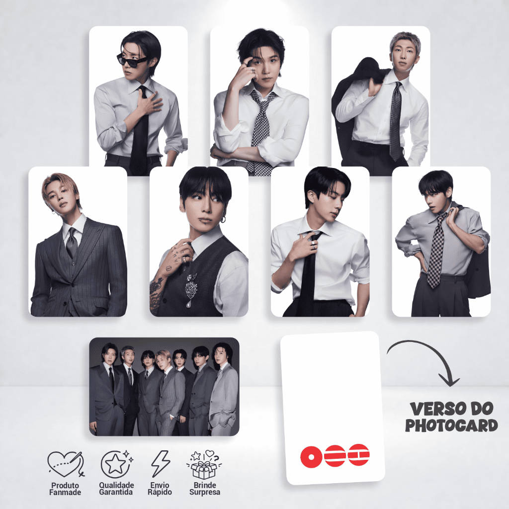 Photocard BTS OT7 | Arirang | Pack com 8 Cards | Fanmade Premium