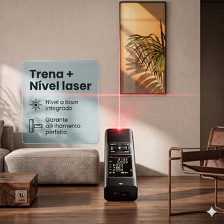 Trena Digital a Laser 80 Metros + Nível a laser Recarregável Medidor de Área e Volume