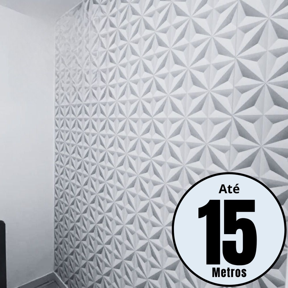 Papel de Parede 3D 5 Metros x 45cm Adesivo Autocolante Geometrico Cinza Claro Sala, Quarto, Cozinha