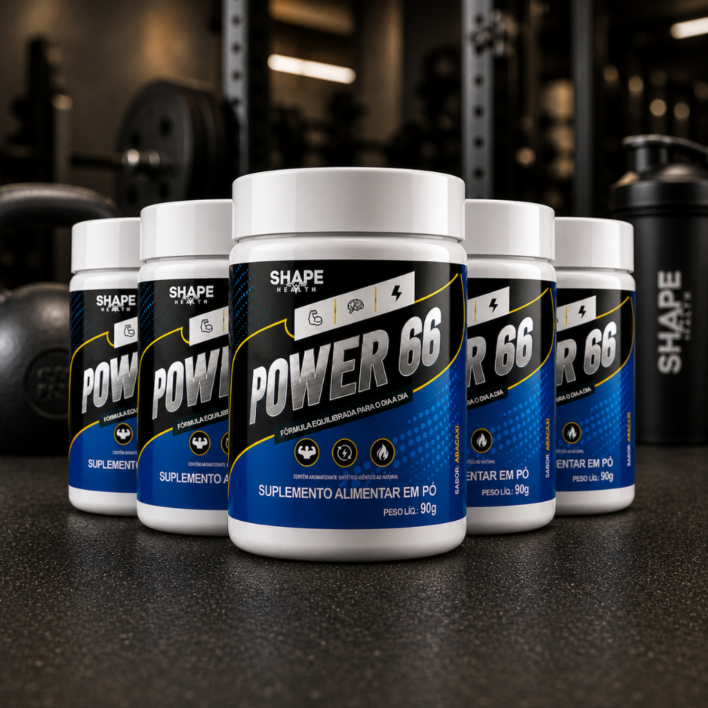 Kit 5 Power 66 Suplemento Em Pó Para Vigor Libido 90g 5 Pote Potencia e ...
