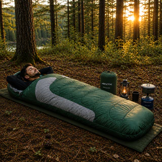 Saco De Dormir Nautika Freedom Solteiro Para Camping Térmico Com Capuz