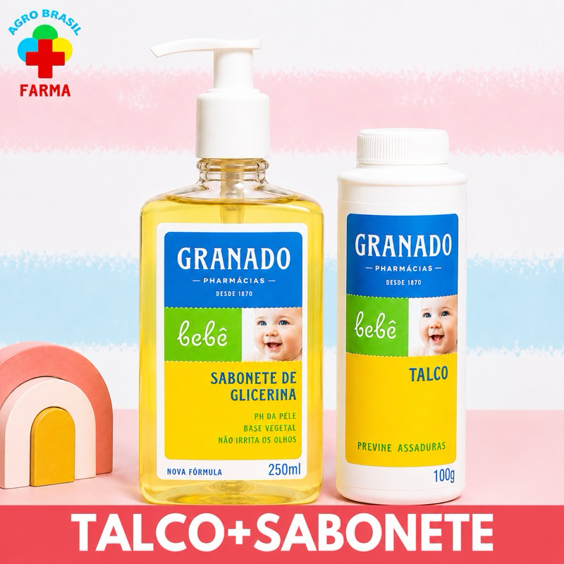 Kit Granado Bebê Talco 100g + Sabonete Líquido Glicerina 250ml Original ...