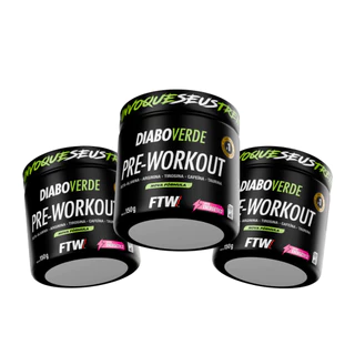 Kit 3x Pré Treino Diabo Verde Pre-Workout 150g - FTW