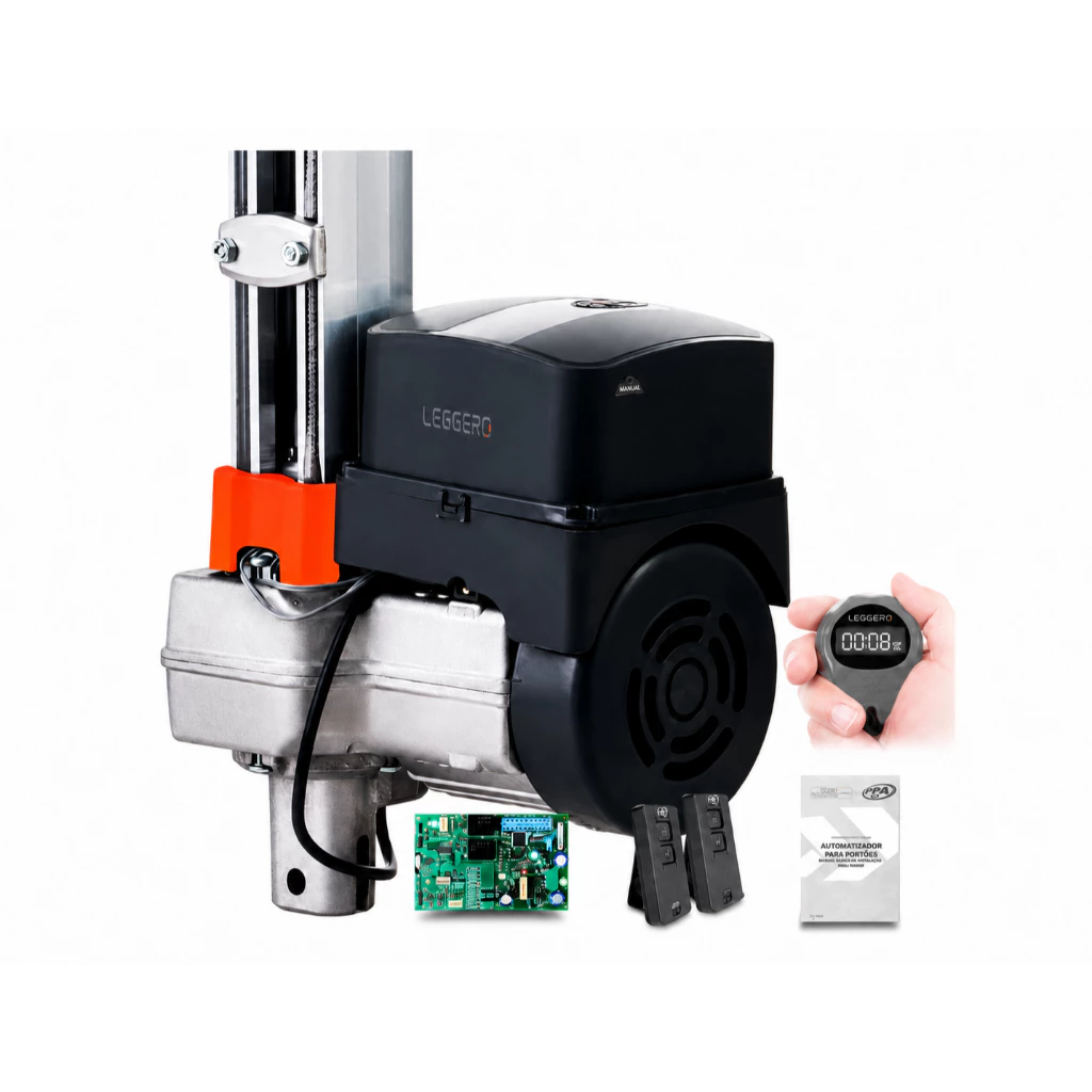 Motor PPA Portão Eletrônico BV Legero 1/4HP 220V Basculante Automático Rápido 8s Suporta 300Kg
