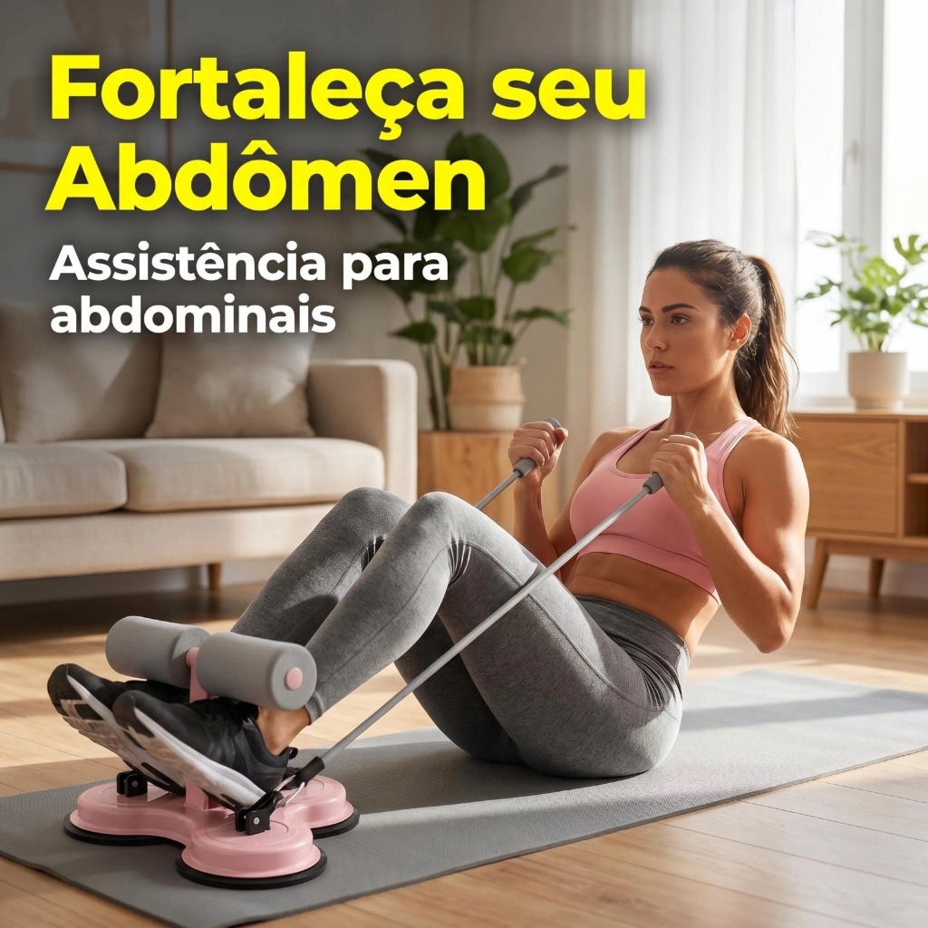 Aparelho de exercícios abdominais de chão com três ventosas, aprimorado ...